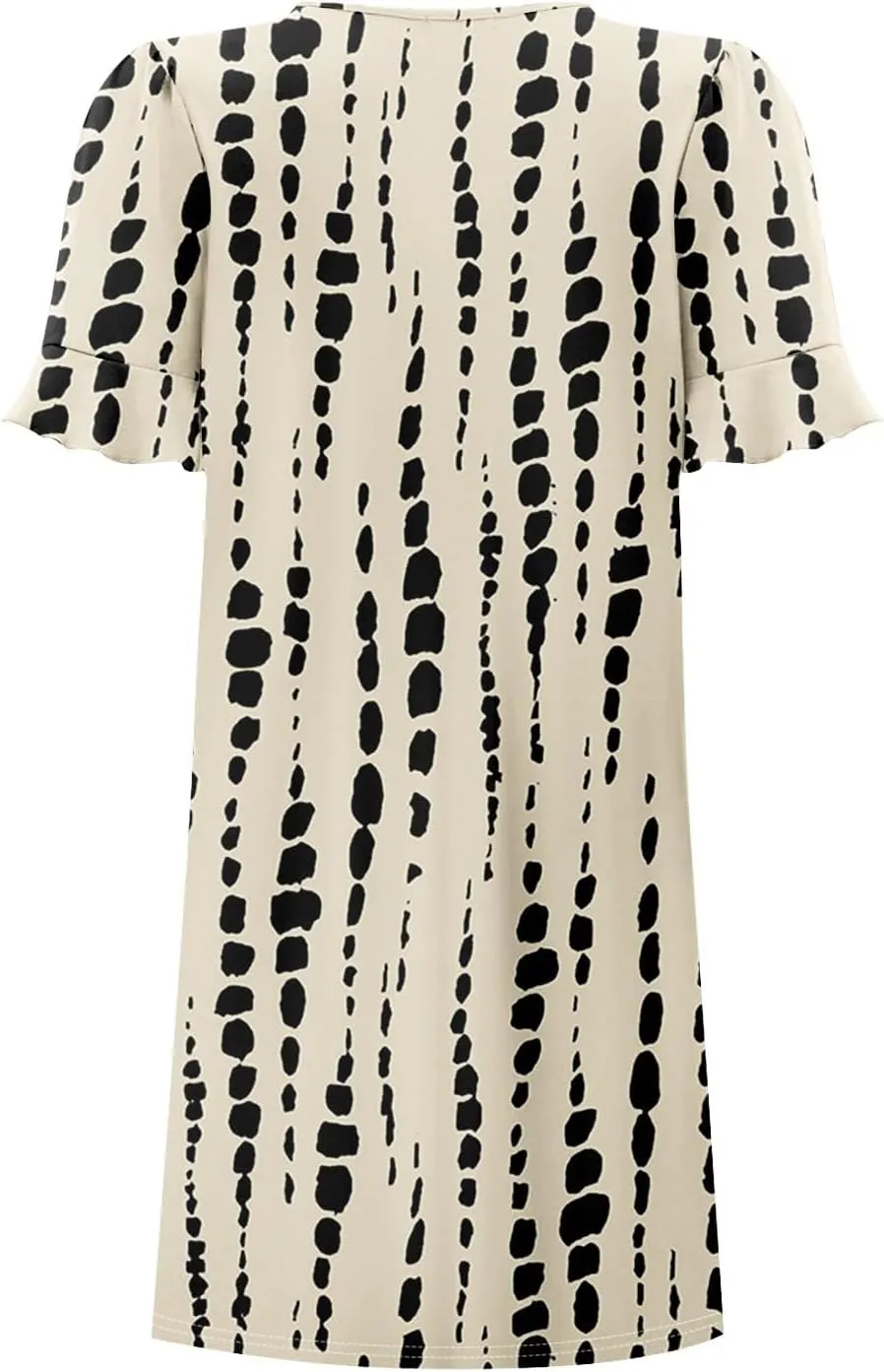 Plus Size Easter Dresses for Curvy Women Summer Loose Shift Ruffle V Neck Short Sleeve Beach Dress with Pockets
