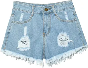 Plus Size Short Jeans for Womens Summer Dressy High Waisted Button Ripped Mini Denim Shorts Lounge Loose Outfit