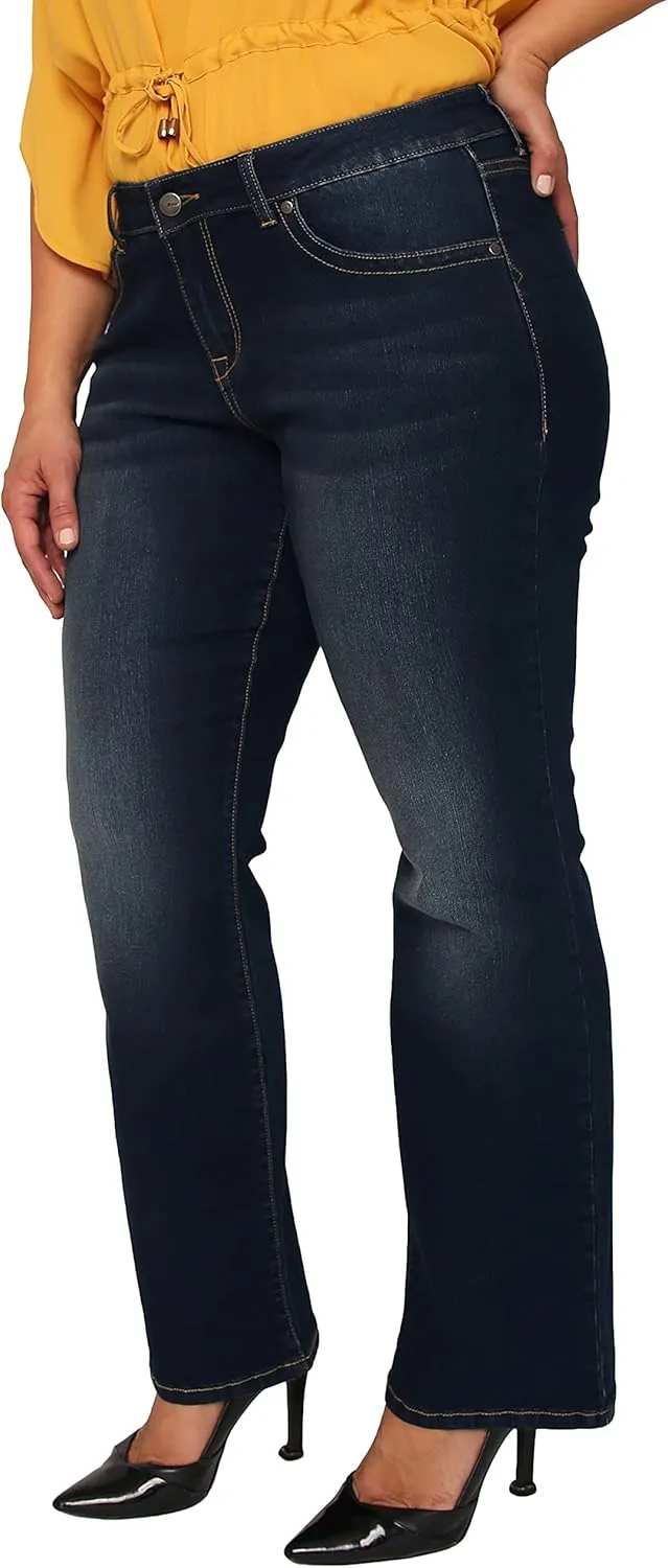 Plus Size Women's Midrise Skinny Flare Jeans
