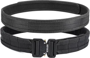 Quick Release Battle Belt, 1.75'' Tactical MOLLE Heavy Duty Belt and 1.5'' EDC Inner Belt for Law Enforcement, Shooter