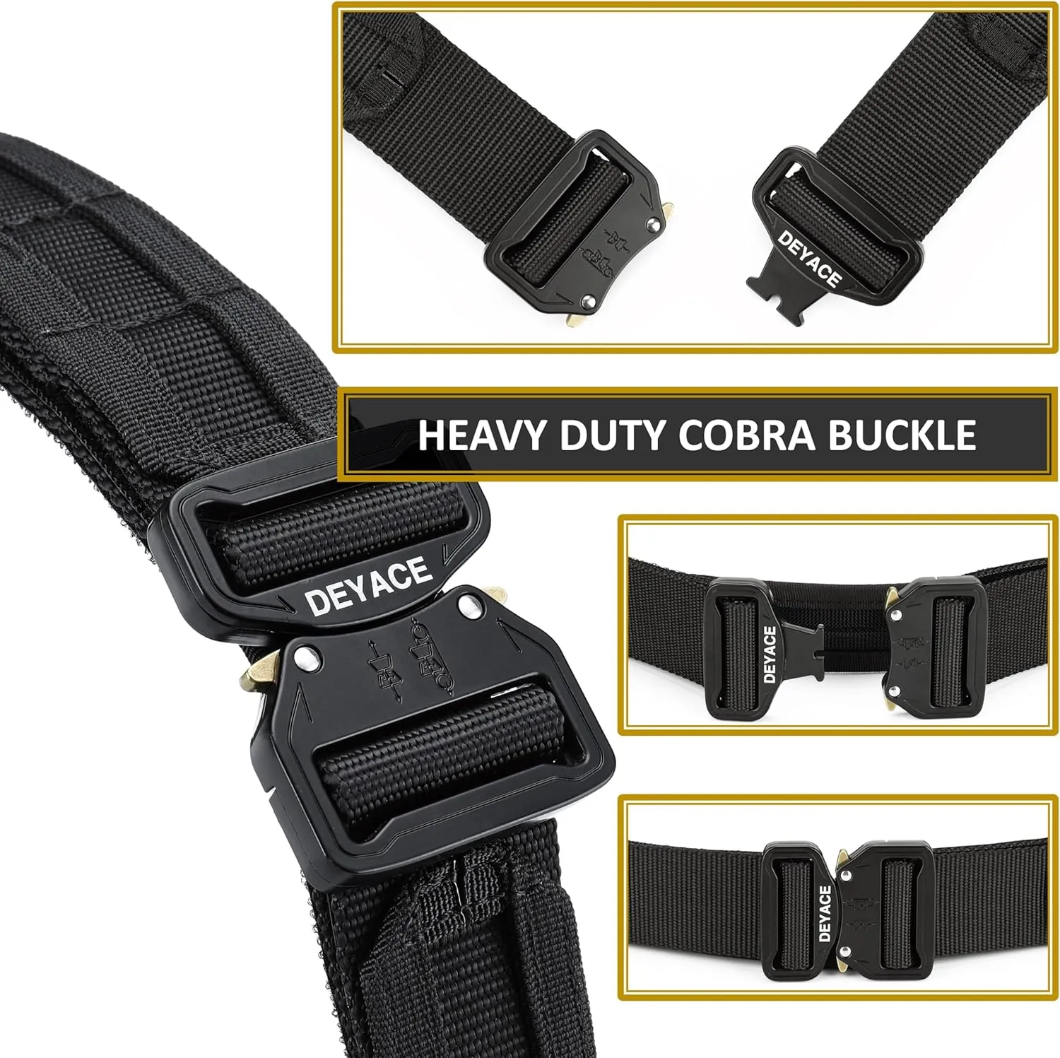 Quick Release Battle Belt, 1.75'' Tactical MOLLE Heavy Duty Belt and 1.5'' EDC Inner Belt for Law Enforcement, Shooter