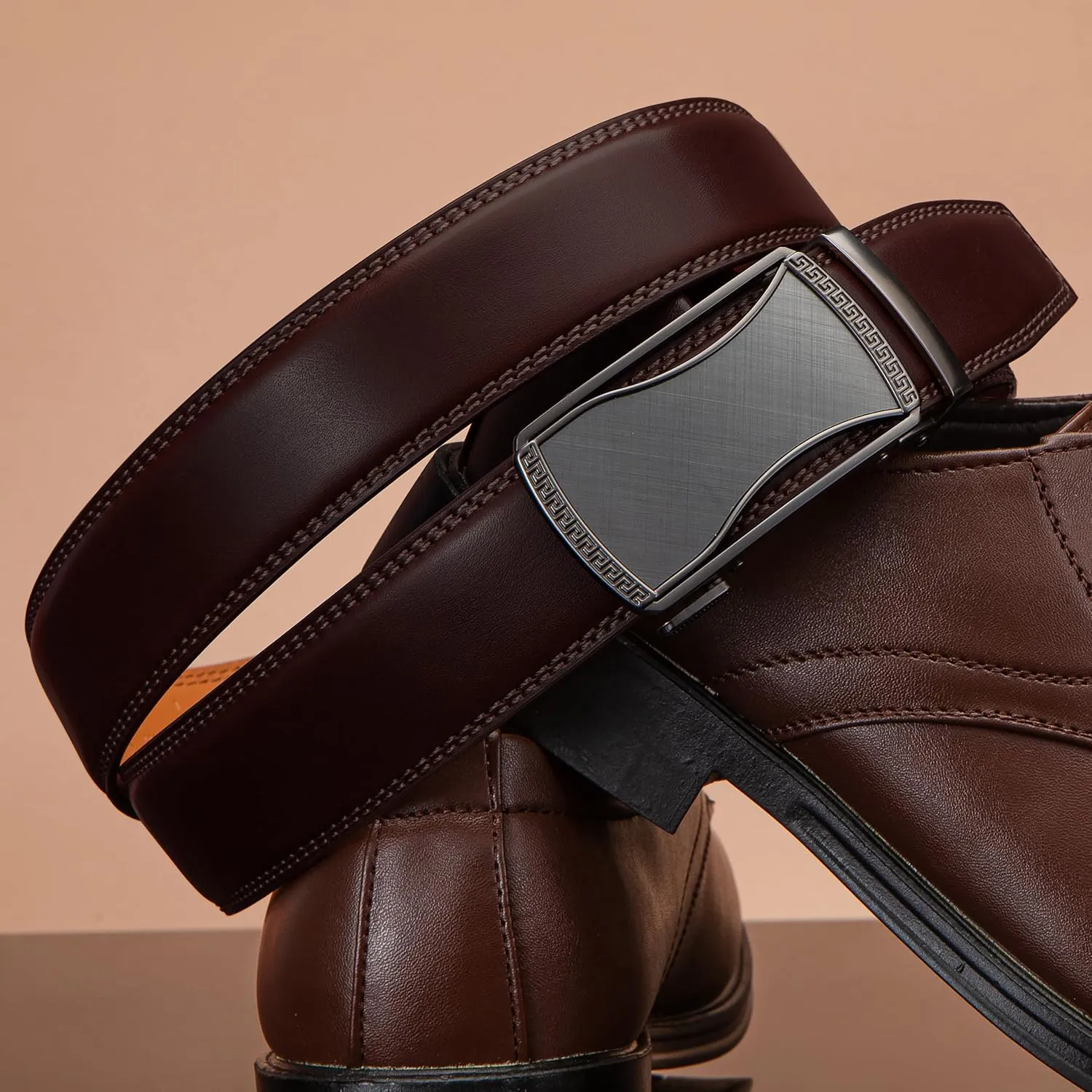 Ratchet Belts for Men 2 Pack - Mens Belt Leather with 35mm in Gift Set Box
