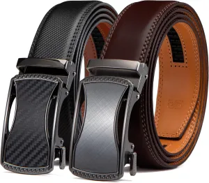 Ratchet Belts for Men 2 Pack - Mens Belt Leather with 35mm in Gift Set Box