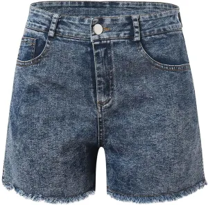 Ripped Jean Shorts Womens Vintage High Waisted Denim Jeans Raw Hem Distressed Casual Lounge Short Pants Relaxed Fit