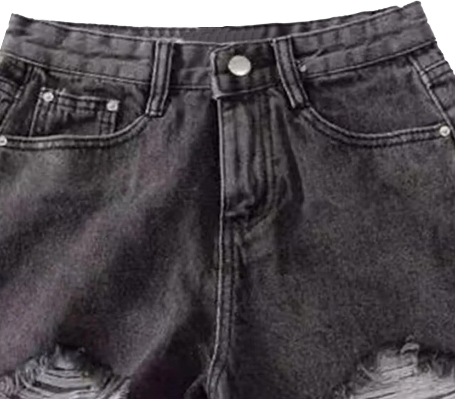 Ripped Jeans Womens High Waisted Irregular Frayed Raw Denim Shorts Summer Casual Shorts for Teen Girls