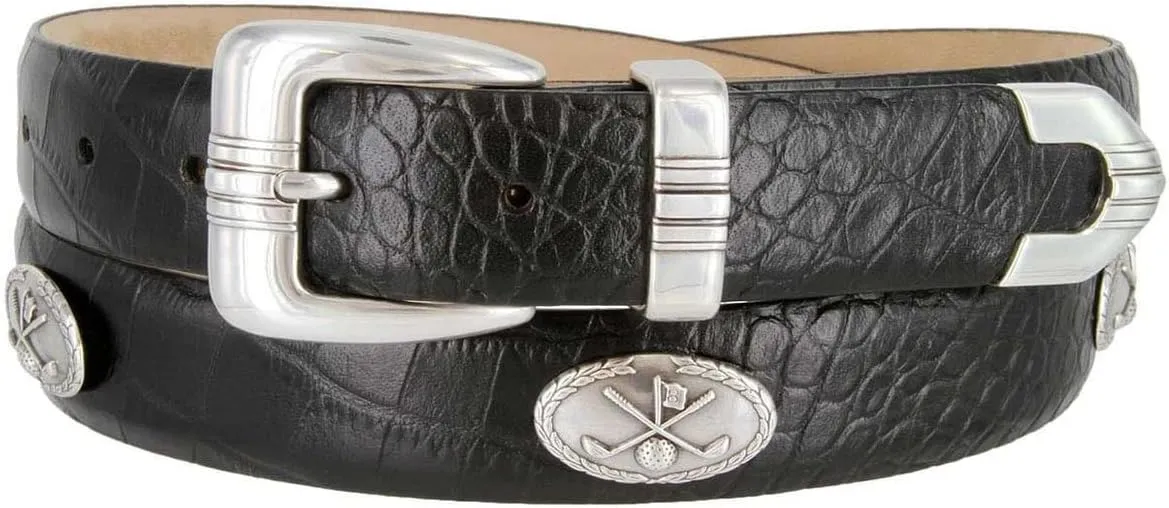 S5709_Genuine Full-Grain Cowhide Leather Designer Golf Dress Belt, 1-1/8"(30mm) Wide