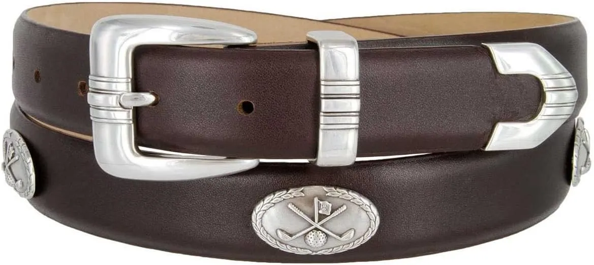 S5709_Genuine Full-Grain Cowhide Leather Designer Golf Dress Belt, 1-1/8"(30mm) Wide
