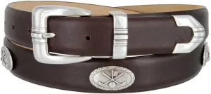 S5709_Genuine Full-Grain Cowhide Leather Designer Golf Dress Belt, 1-1/8"(30mm) Wide