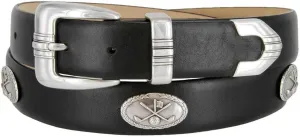 S5709_Genuine Full-Grain Cowhide Leather Designer Golf Dress Belt, 1-1/8"(30mm) Wide