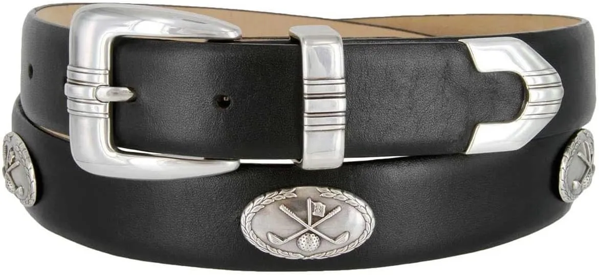 S5709_Genuine Full-Grain Cowhide Leather Designer Golf Dress Belt, 1-1/8"(30mm) Wide