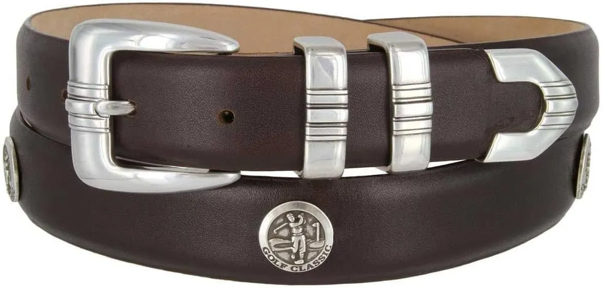 S5709_Genuine Full-Grain Cowhide Leather Designer Golf Dress Belt, 1-1/8"(30mm) Wide