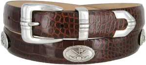 S5709_Genuine Full-Grain Cowhide Leather Designer Golf Dress Belt, 1-1/8"(30mm) Wide