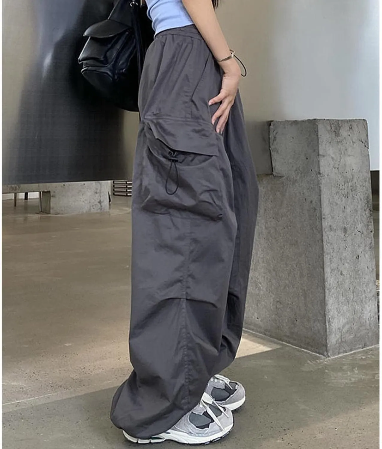 sdbrld Cargo Pants Women Adjustable Waist Multiple Pockets Relaxed Fit Straight Wide Leg Y2K Pants Trousers Y2K Fashion Jeans