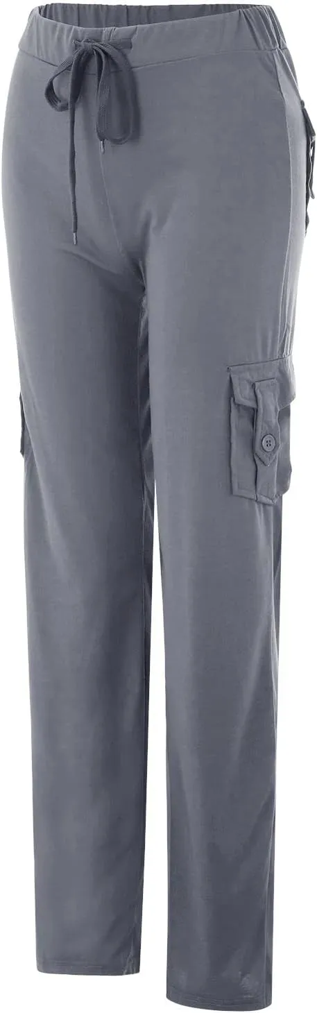 sdbrld Cargo Pants Women Adjustable Waist Multiple Pockets Relaxed Fit Straight Wide Leg Y2K Pants Trousers Y2K Fashion Jeans