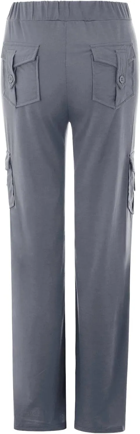 sdbrld Cargo Pants Women Adjustable Waist Multiple Pockets Relaxed Fit Straight Wide Leg Y2K Pants Trousers Y2K Fashion Jeans
