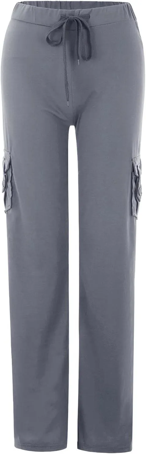 sdbrld Cargo Pants Women Adjustable Waist Multiple Pockets Relaxed Fit Straight Wide Leg Y2K Pants Trousers Y2K Fashion Jeans