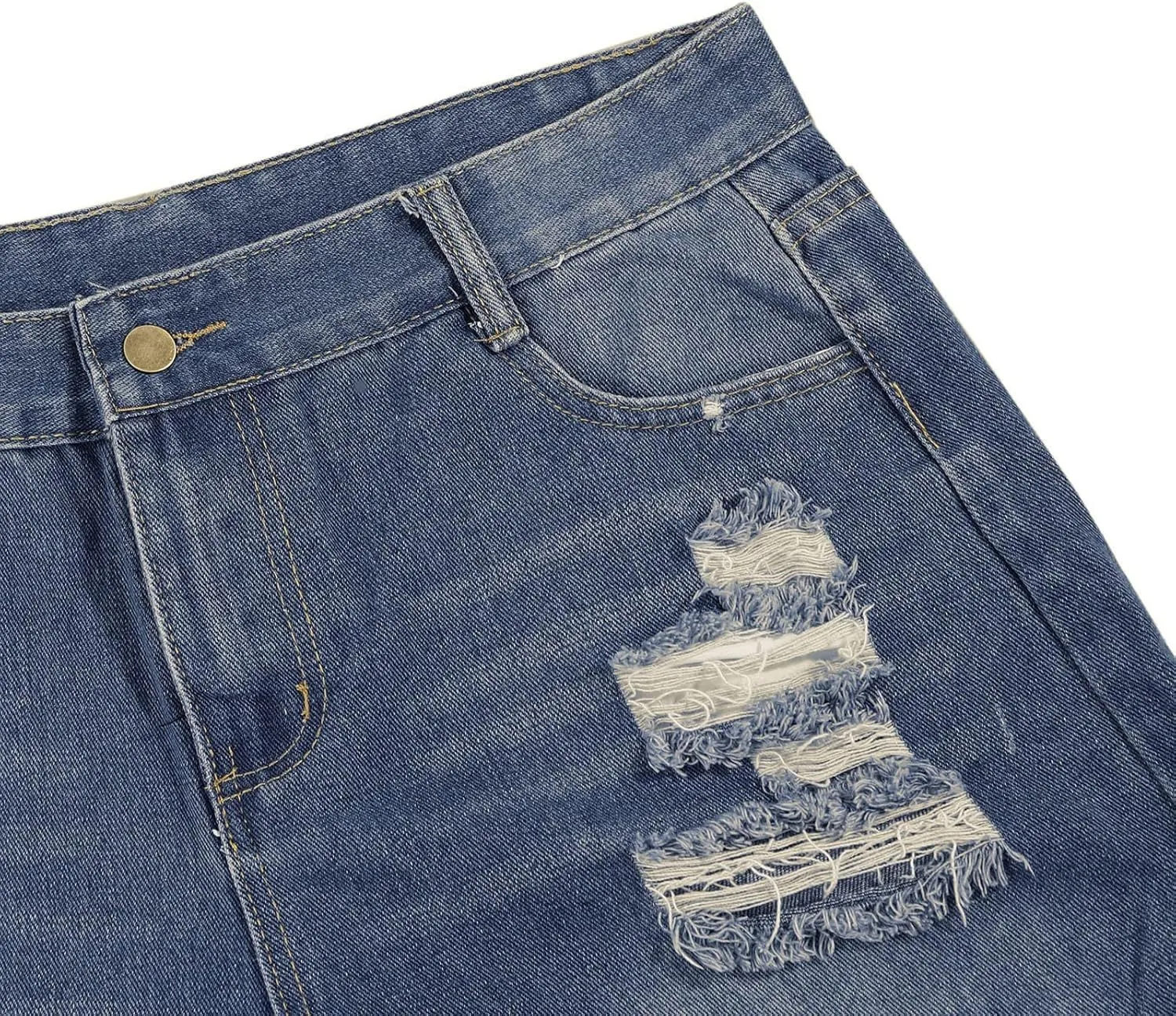 Sexy Denim Shorts for Women Cut Off Low Waist Booty Ripped Raw Hem Distressed Jean Shorts
