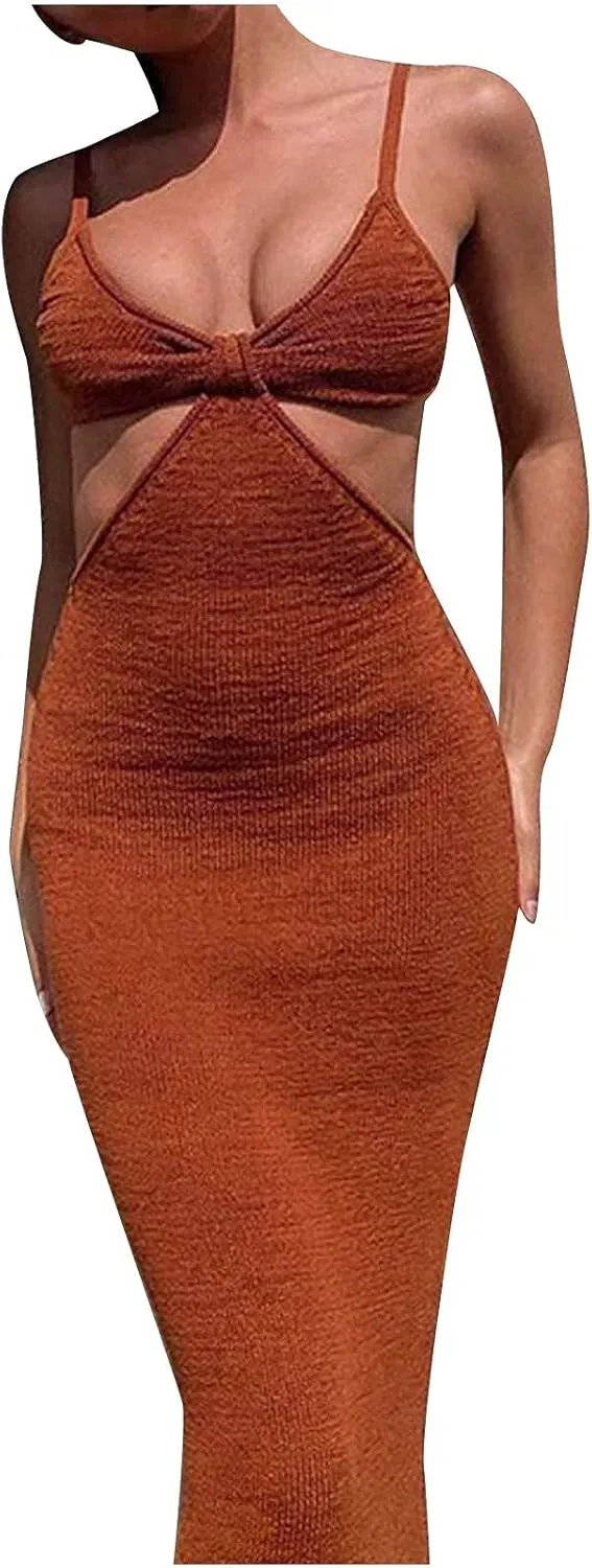 Sexy Evening Sling Dress for Women,Fashion Ruffle Back Elegant Temperament Slim Long Dresses