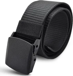 SHAVIT Nylon Belts for Men, Work Belt Adjustable Slide Plastic Buckle Web Canvas Belt for Outdoor, Airport friendly