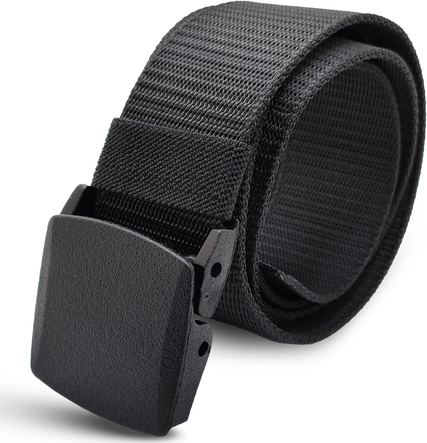 SHAVIT Nylon Belts for Men, Work Belt Adjustable Slide Plastic Buckle Web Canvas Belt for Outdoor, Airport friendly