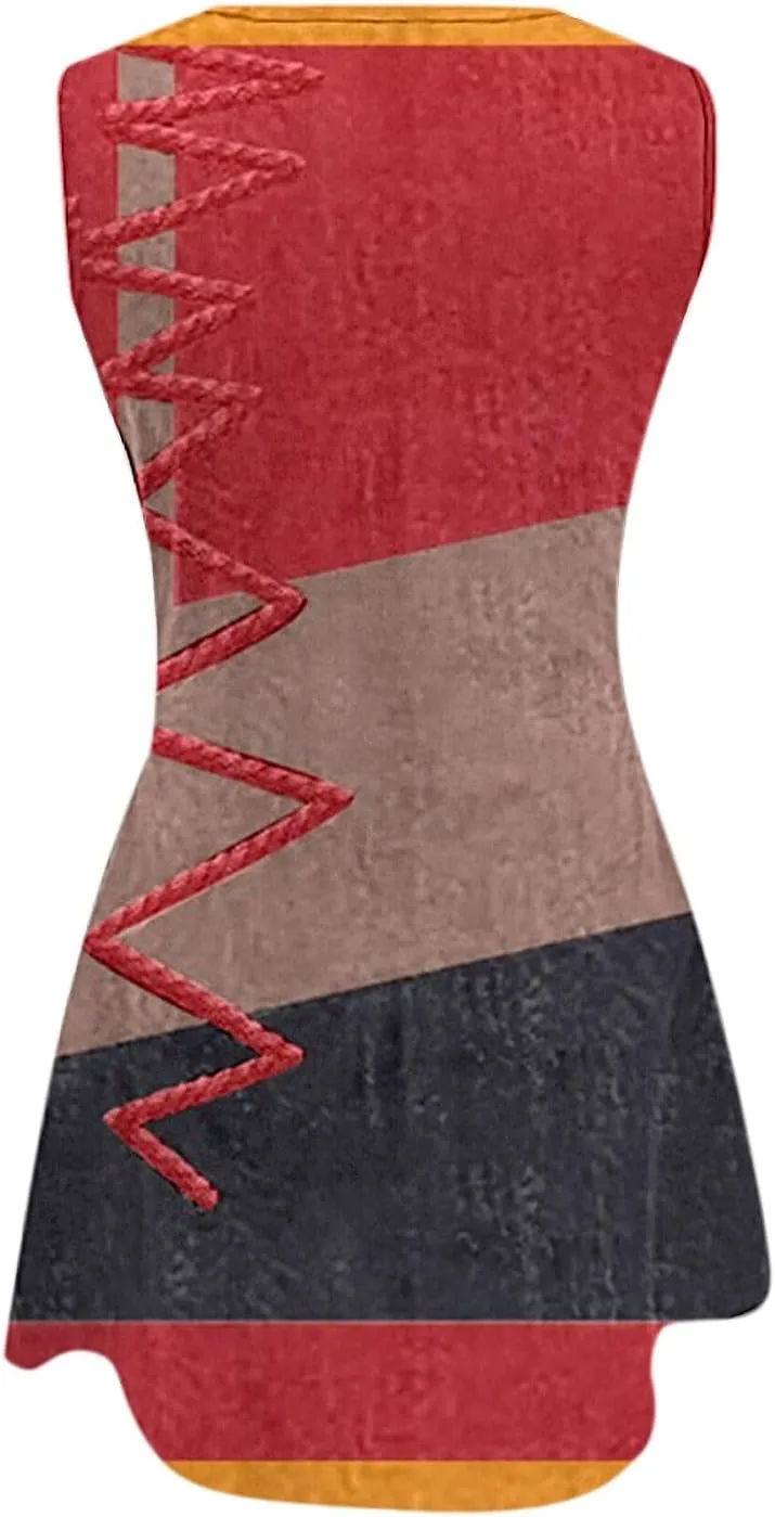 Short Summer Dress Womens with Pockets Summer Casual Tank Dress Sleeveless Midi Beach Dress Plus Size Linen Dress