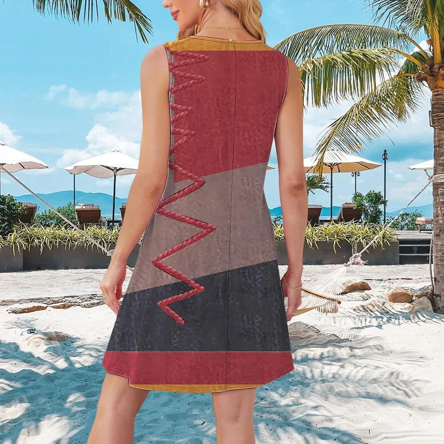 Short Summer Dress Womens with Pockets Summer Casual Tank Dress Sleeveless Midi Beach Dress Plus Size Linen Dress