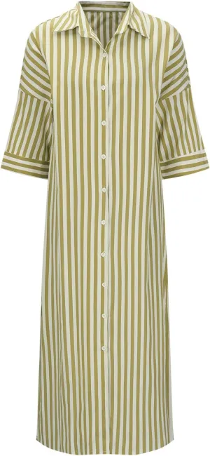 Striped Shirt Dress for Womens, Long Sleeve Maxi Dresses Casual Loose Button Down Shift Dresses Business Outfits