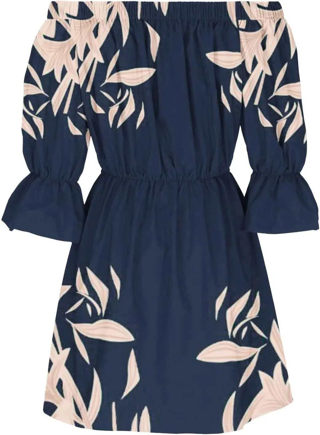 Summer Dresses for Women Boho Beach Sexy Off Shoulder Tunic Sundresses Casual Loose Fit Sleeve Mini Floral Dress