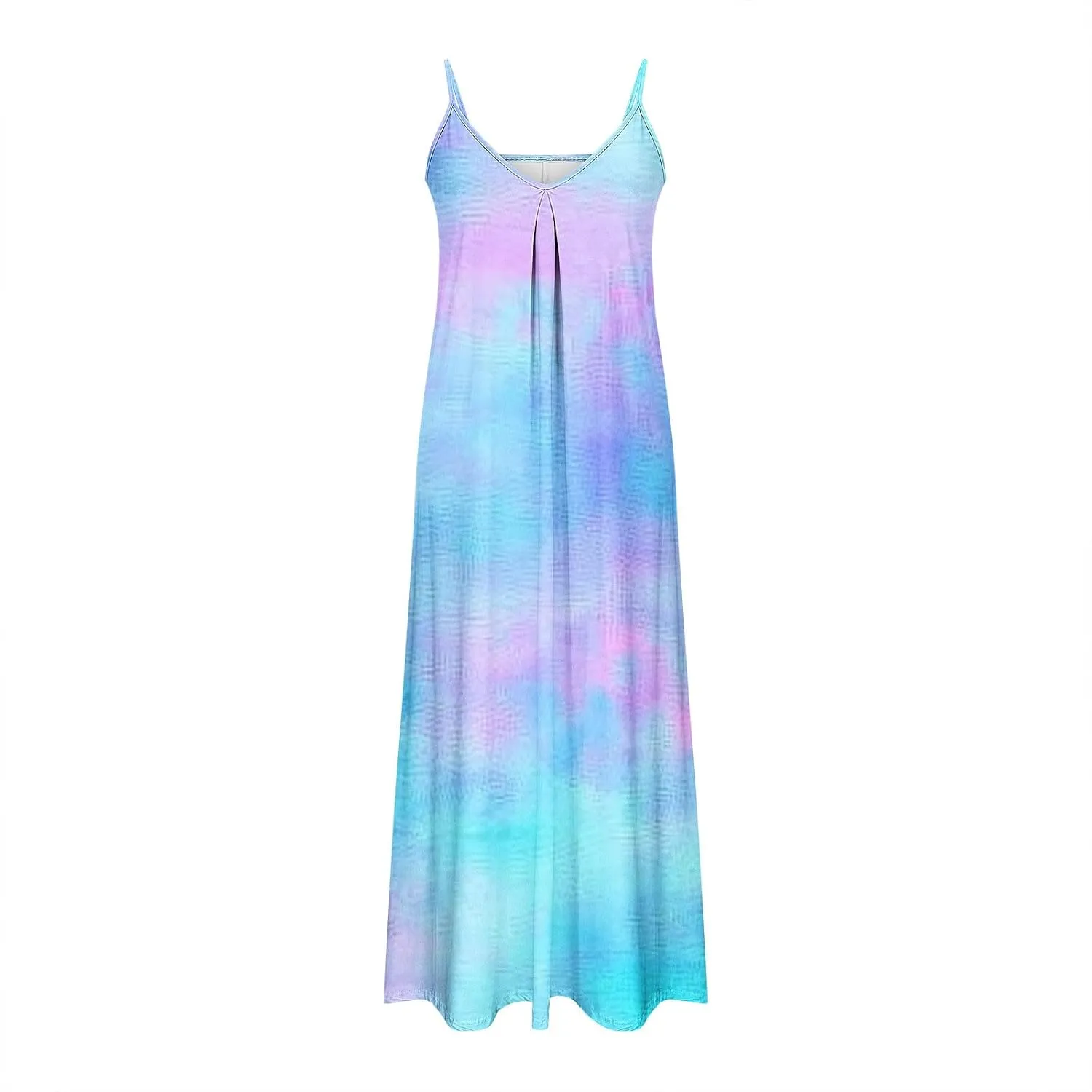 Sundresses for Women Spring Dresses V Neck Summer Flowy Maxi Dress Elegant Casual Sleeveless Beach Sundress