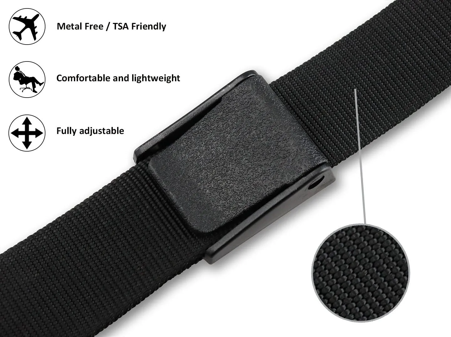 Thomas Bates Titan Durable Outdoor Nylon Web Belt Metal Free