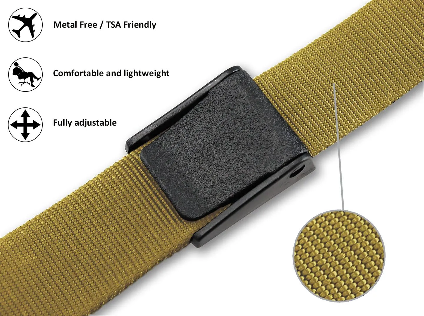 Thomas Bates Titan Durable Outdoor Nylon Web Belt Metal Free