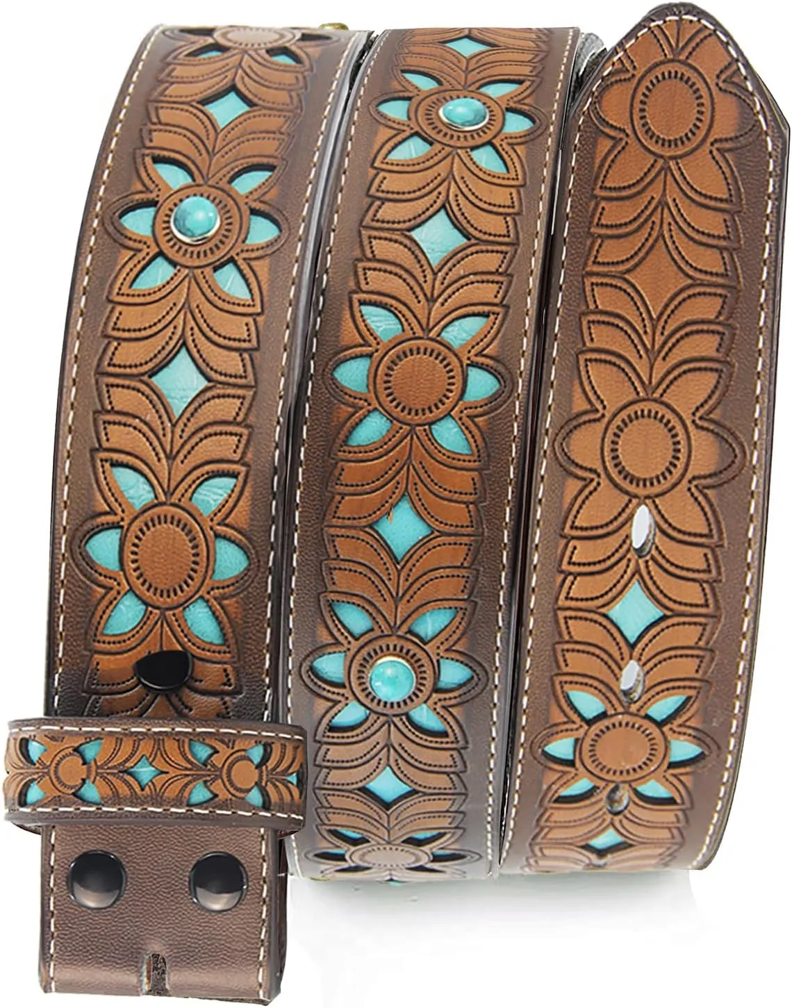 TOPACC Western Belts for Women Men Cowboy Cowgirl Belt for Jeans Pants Country Concert Outfit Rodeo