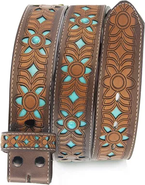 TOPACC Western Belts for Women Men Cowboy Cowgirl Belt for Jeans Pants Country Concert Outfit Rodeo