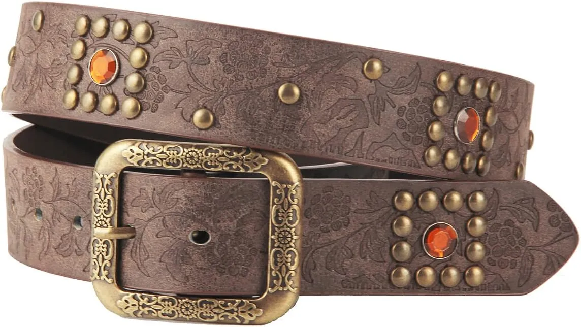 TOPACC Womens Western Belts for Jeans Cowgirl Belt with Buckle Girls Country Belt for Pants Dresses