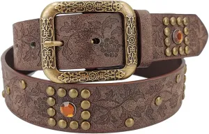 TOPACC Womens Western Belts for Jeans Cowgirl Belt with Buckle Girls Country Belt for Pants Dresses