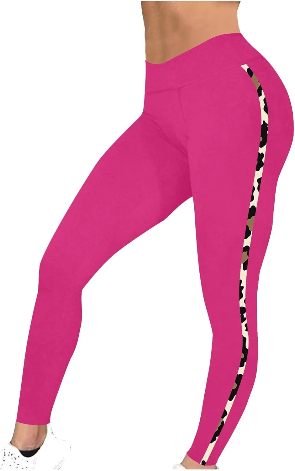 Trendy Leggings for Womens 2024 Side Camo Printed Yoga Pants High Waist Stretch Seamless Compression Trousers