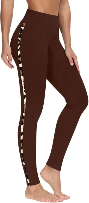 Trendy Leggings for Womens 2024 Side Camo Printed Yoga Pants High Waist Stretch Seamless Compression Trousers