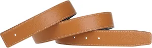 UzHot Reversible H Full Grain Leather Belt Strap Without Buckle Blank Replacement Strip For Women And Men 32mm Wide