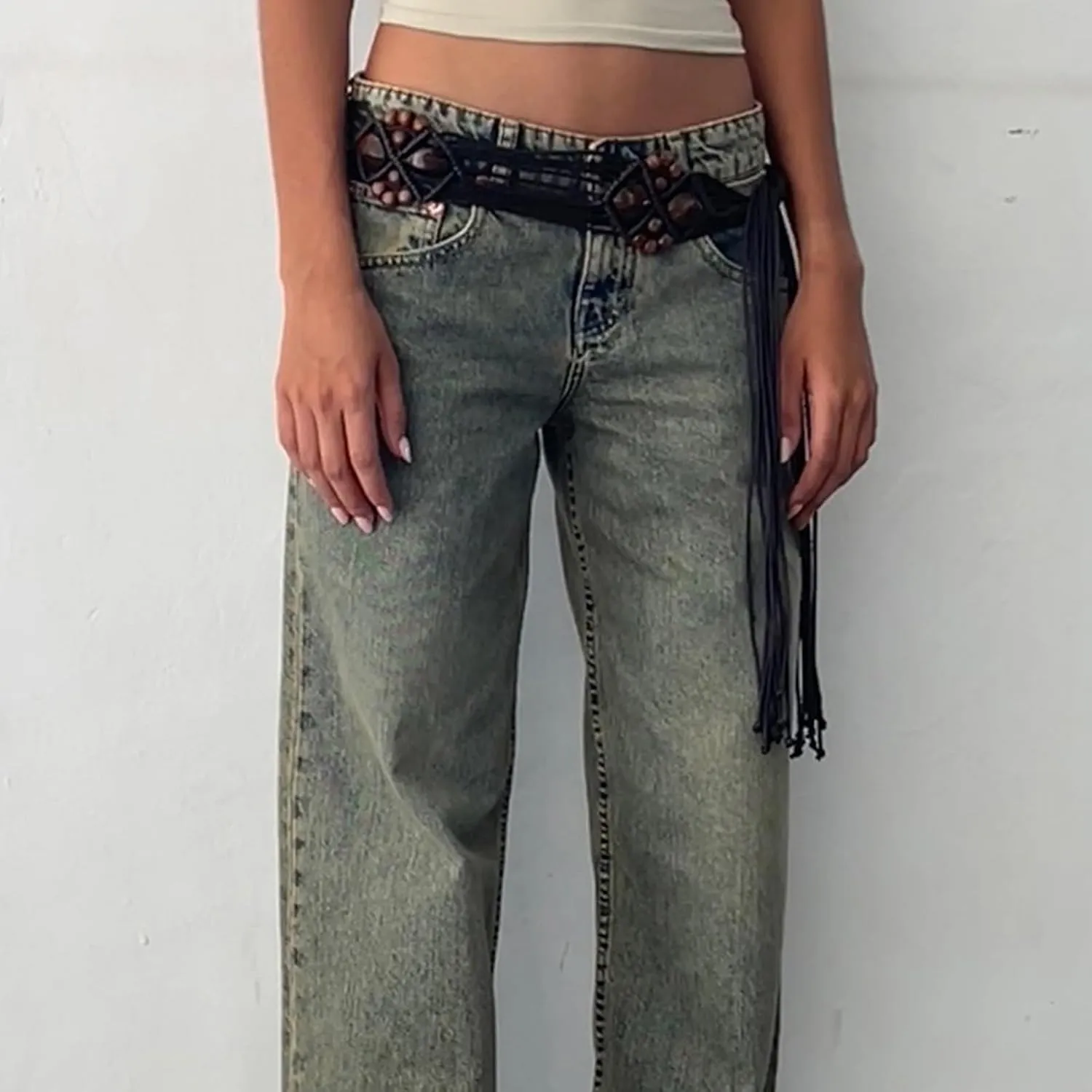 Vintage High Waisted Straight Leg Jeans for Women Relaxed Fit Stretch Denim Casual Wear with Pocket Details Streetwear