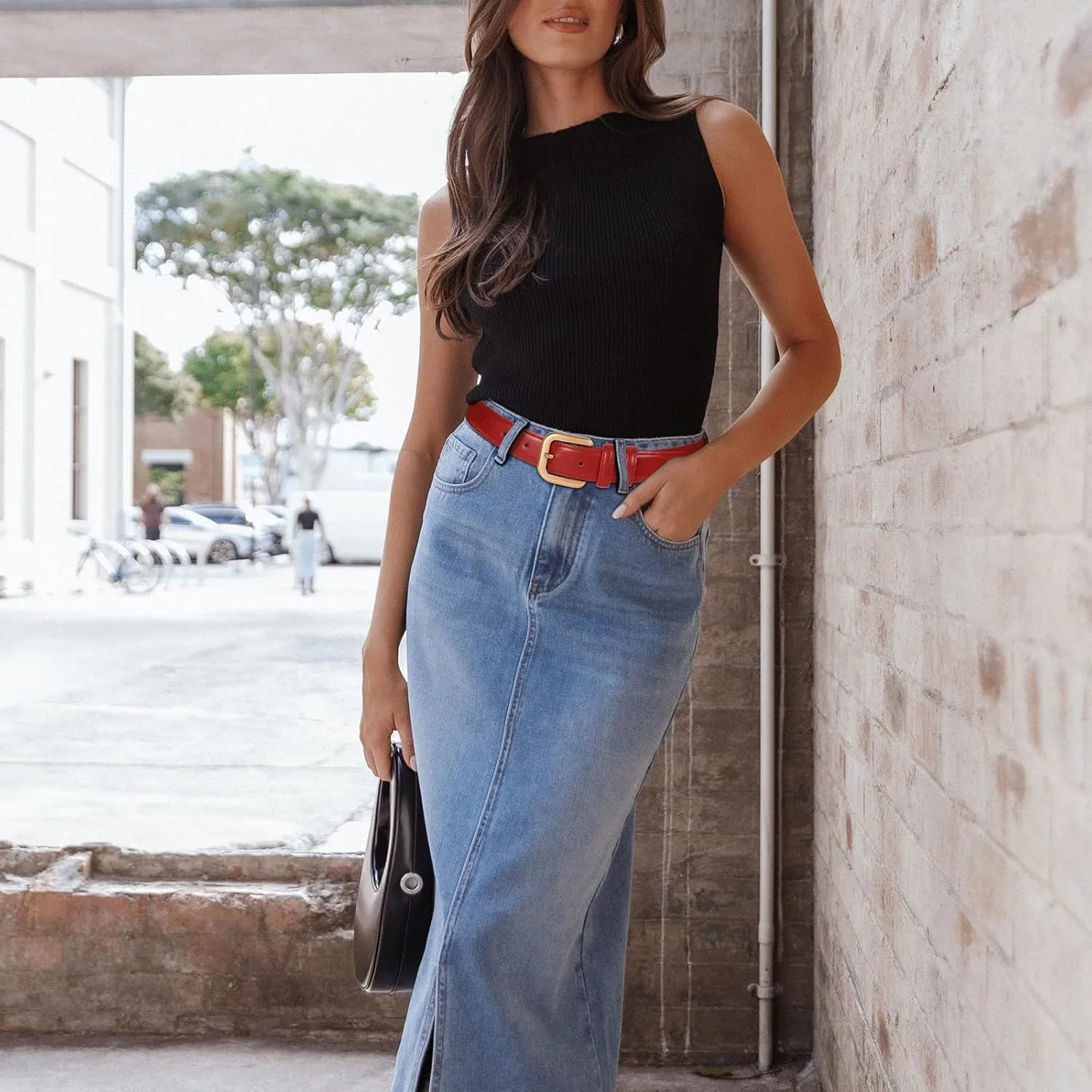 VONMELLI Leather Belts for Women Fashion Wasit Ladies Belt for Jeans Pants Dresses with Pin Buckle