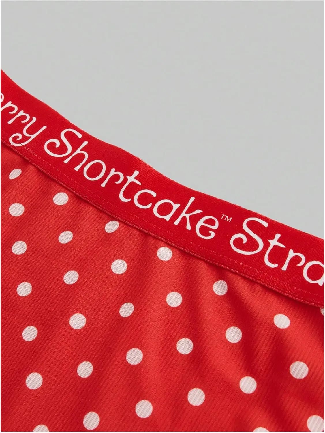 WDIRARA Women's 2 Piece Plus Size Lingerie Set Polka Dots Strawberry Print Wireless Bralette Briefs Sets