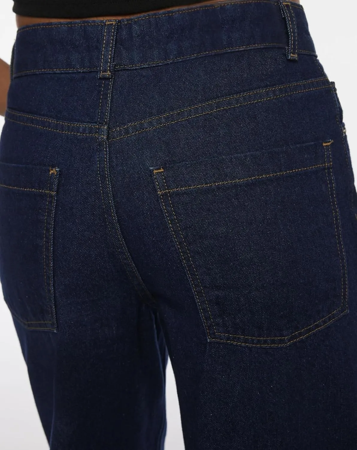 Wide Leg Jeans Woman Cuffed Mid Rise Straight Leg Jeans Loose Boyfriend Baggy Denim Pants with Pockets