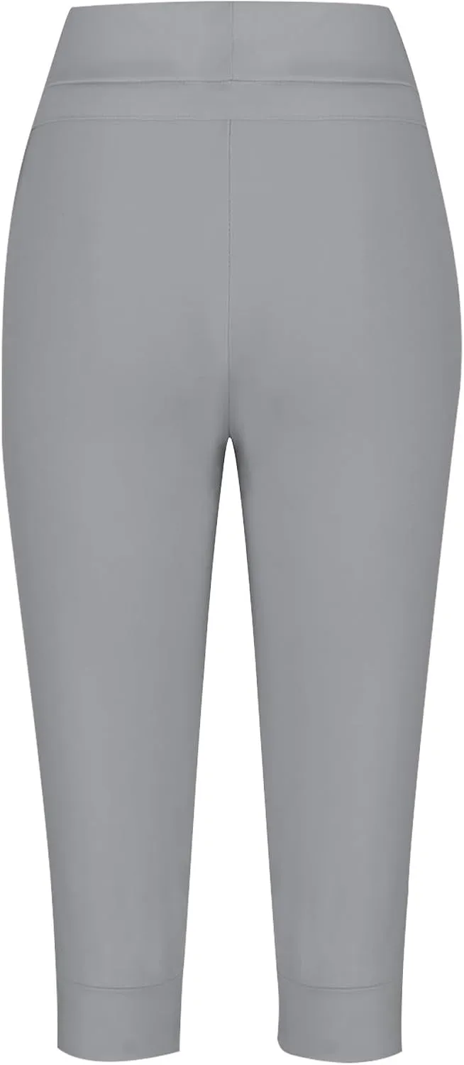 Wkishenl Women's Capri Joggers Summer Elestic Solid Color Capri Pants Cuffed Athletic Casual Soft Sweatpants with Pockets