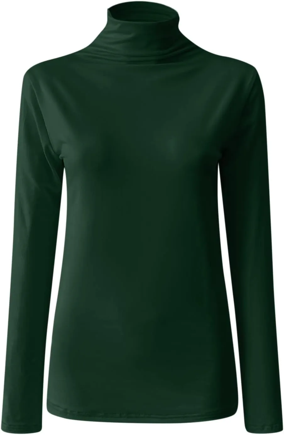 Women Mock Turtle Neck Long Sleeve Tunic Pullover Fall Winter High Neck Undershirt Slim Fit Basic Casual Tee Tops 2025