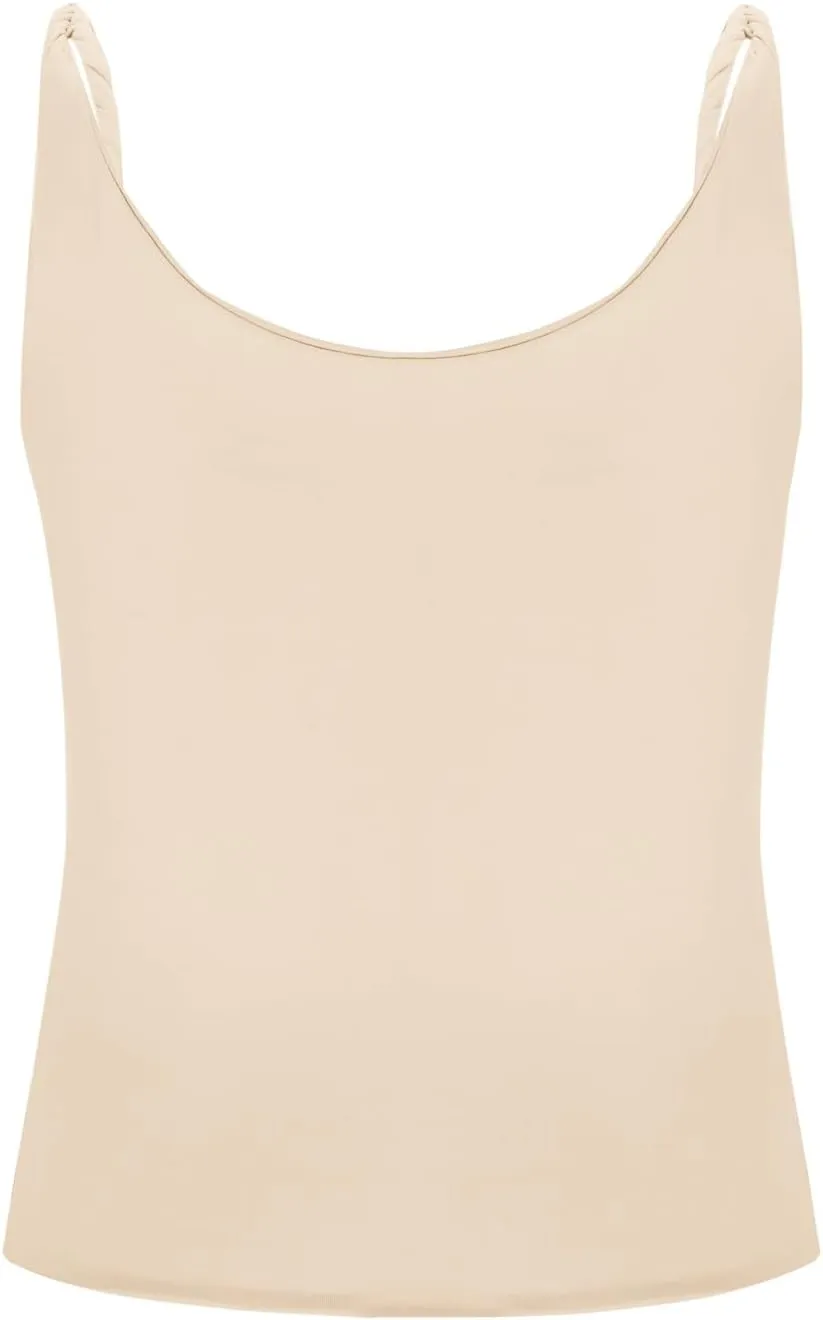 Women Off Shoulder Top Sleeveless Twist Strap Going Out Tank Tops Slim Fit Stretch Ruched Crop Top Casual T Shirts