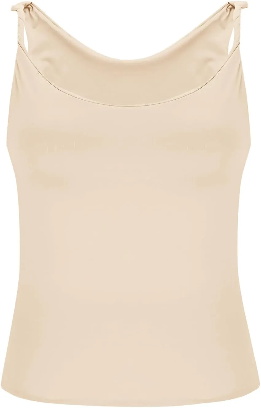 Women Off Shoulder Top Sleeveless Twist Strap Going Out Tank Tops Slim Fit Stretch Ruched Crop Top Casual T Shirts