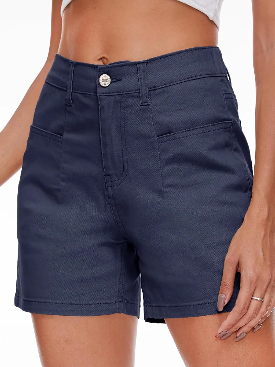 Women Stretchy Jean Shorts High Waisted Denim Shorts for Women Chino Cargo Shorts Women's Summer Jorts