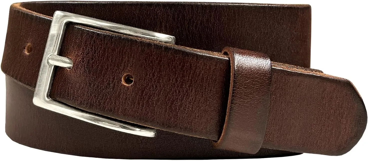 Women's 1-1/8"(30mm) wide Full Grain Genuine Leather One Piece Casual Dress Belt or Studded Punk Jean Belt
