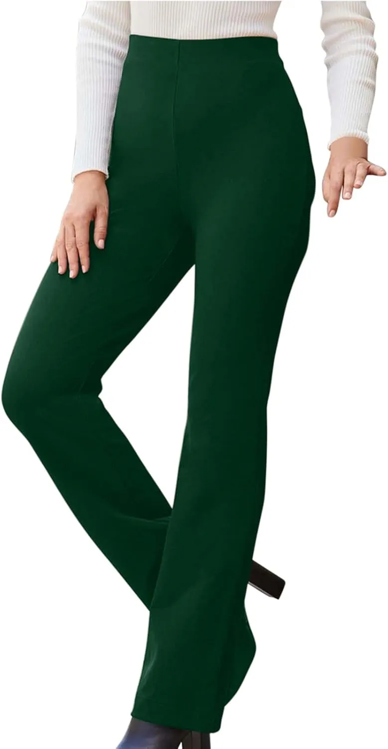 Womens Business Suit Pants Casual High Waisted Slim Fit Flare Pants Bell Bottom Long Lounge Wear to Work Pants