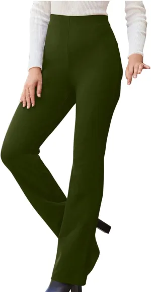 Womens Business Suit Pants Casual High Waisted Slim Fit Flare Pants Bell Bottom Long Lounge Wear to Work Pants